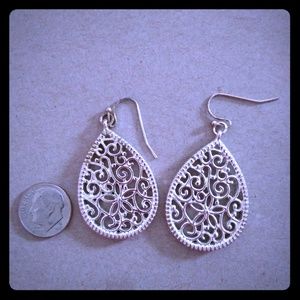 Silver Colored Lattice Earrings